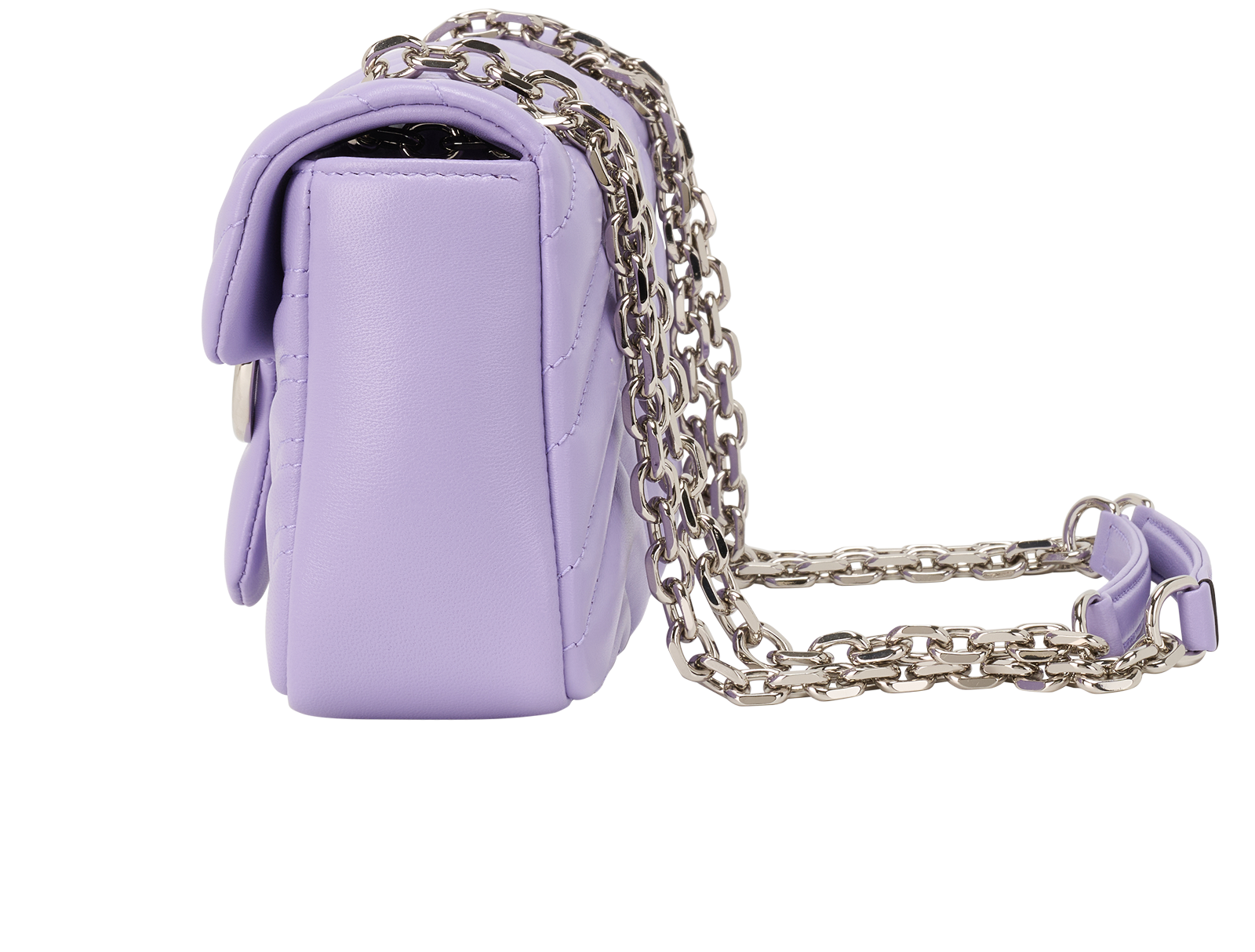 Small Marmont Flap, &pound;895, Handbags, Purple, Leather, Bottom view